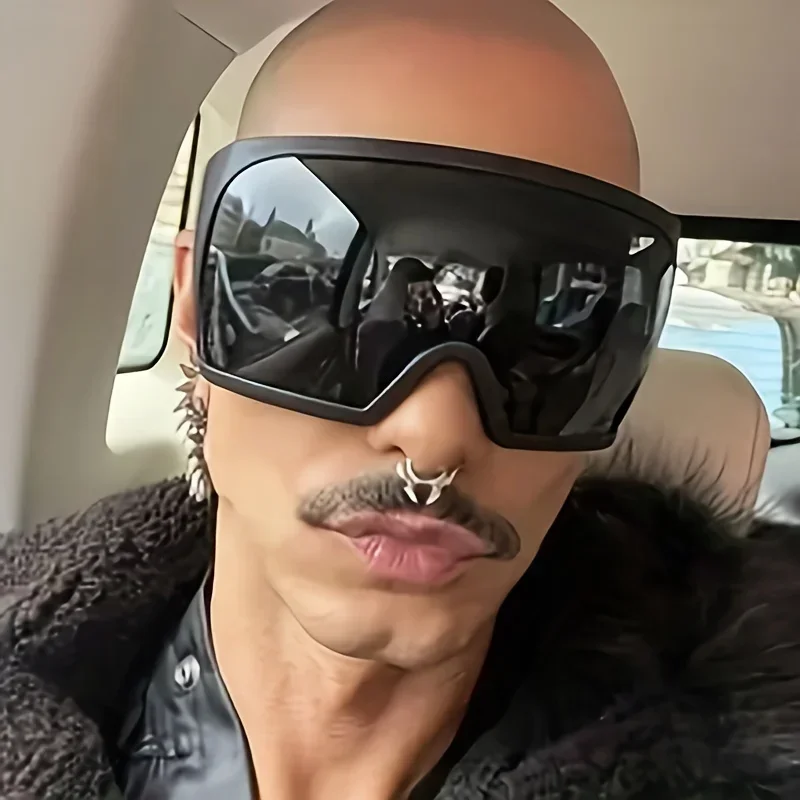Sunglasses Uv400 - New Oversized Sunglasses Men Wrap Anti