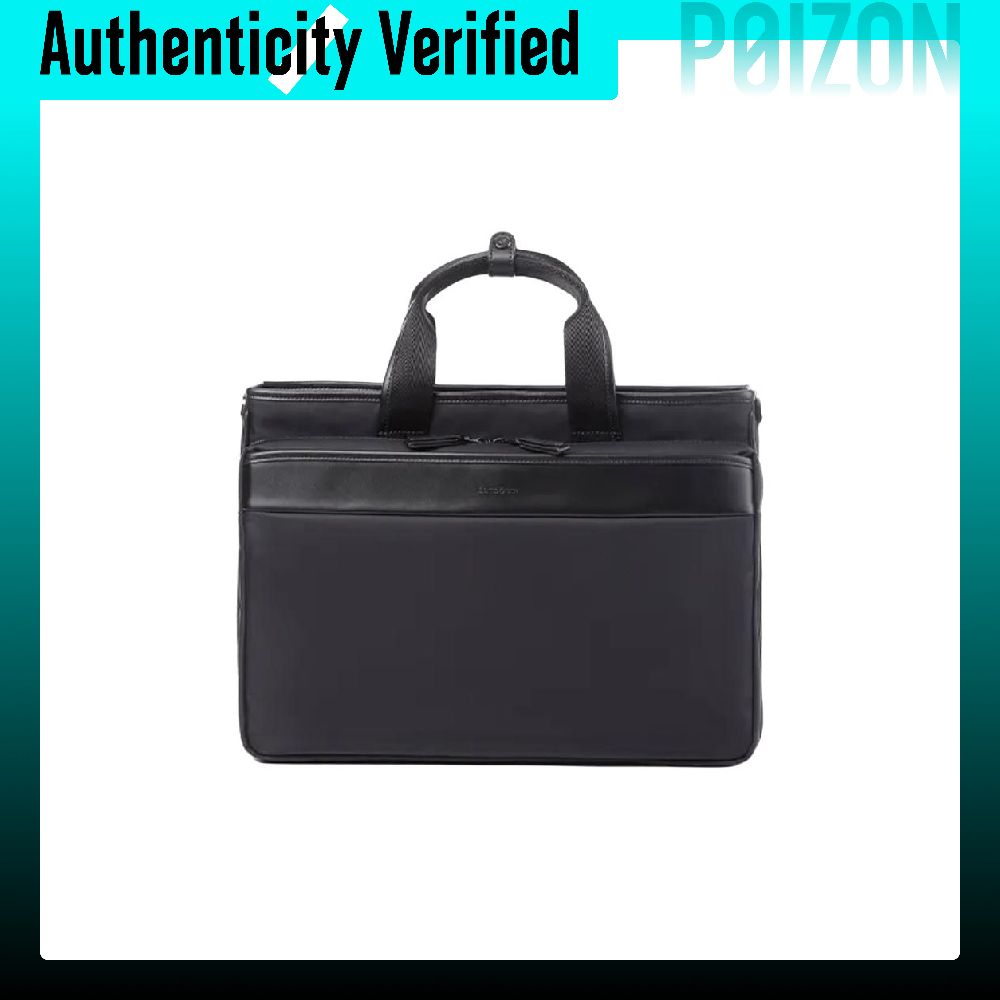 Leather Briefcase - SAMSONITE Fabric With Cow Leather Briefcase,