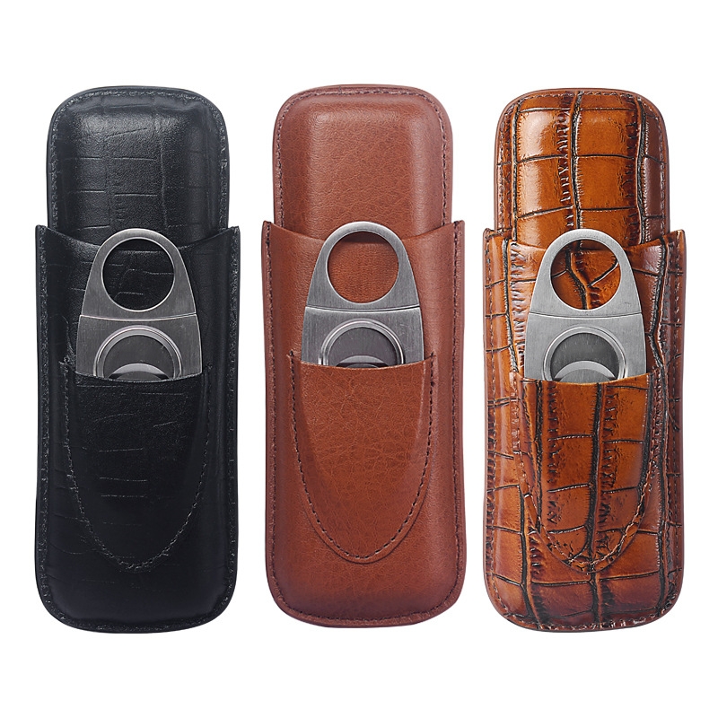 Portable 2-Finger Leather Ciga - огляд і ціна Premium Cigar Case