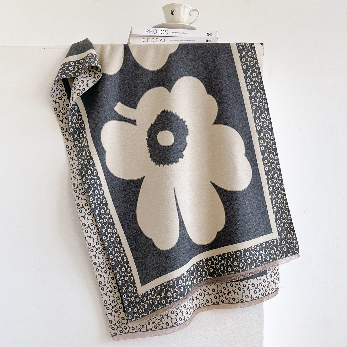 Scarf Women Large Flower Jacqu - огляд і ціна Cashmere Scarf