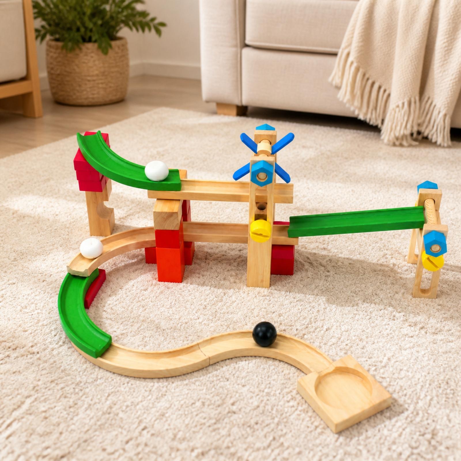 Wooden Marble Run Track for Ki - огляд і ціна Marble Coaster Set