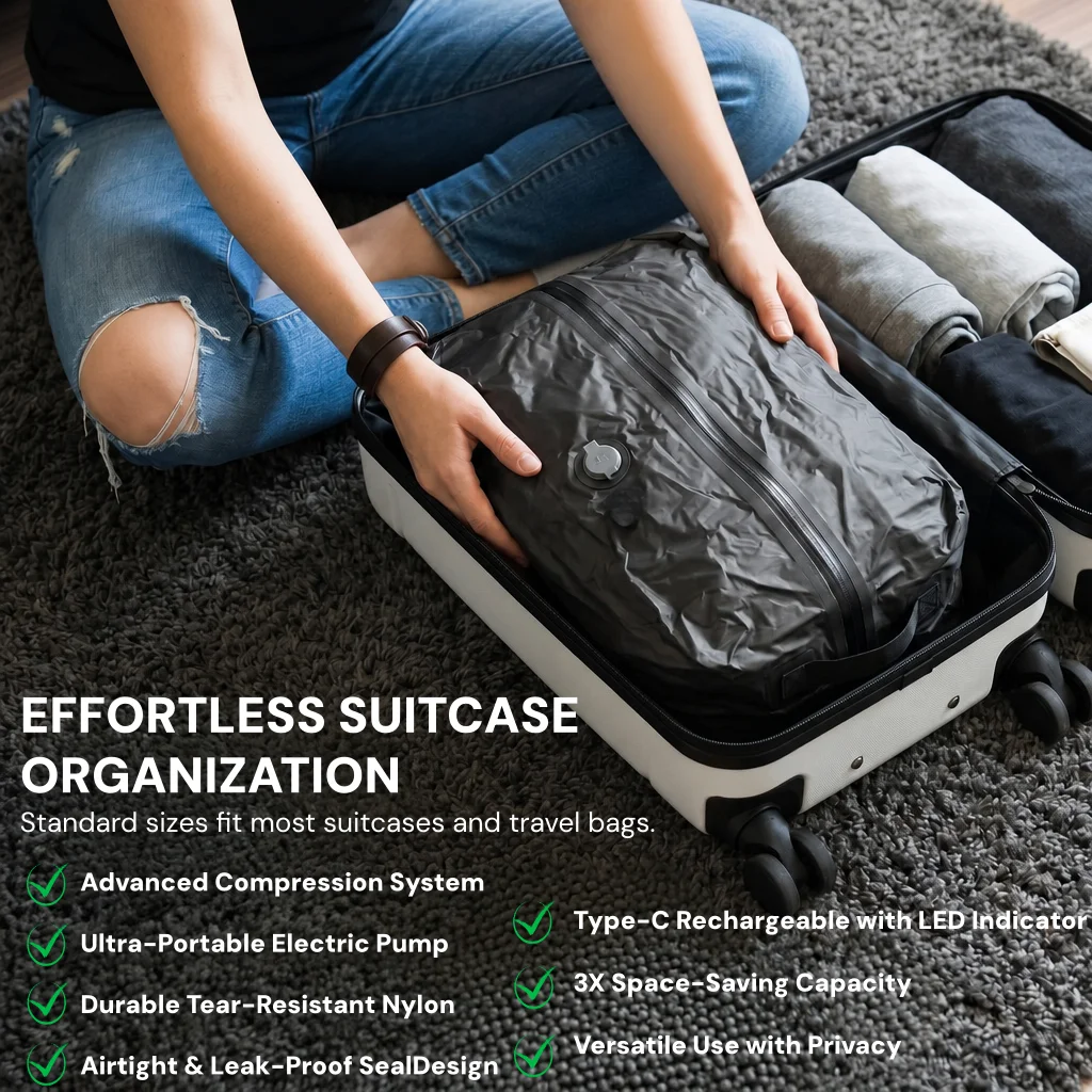 Vacuum Compression Storage Bag - огляд і ціна Travel Luggage Set