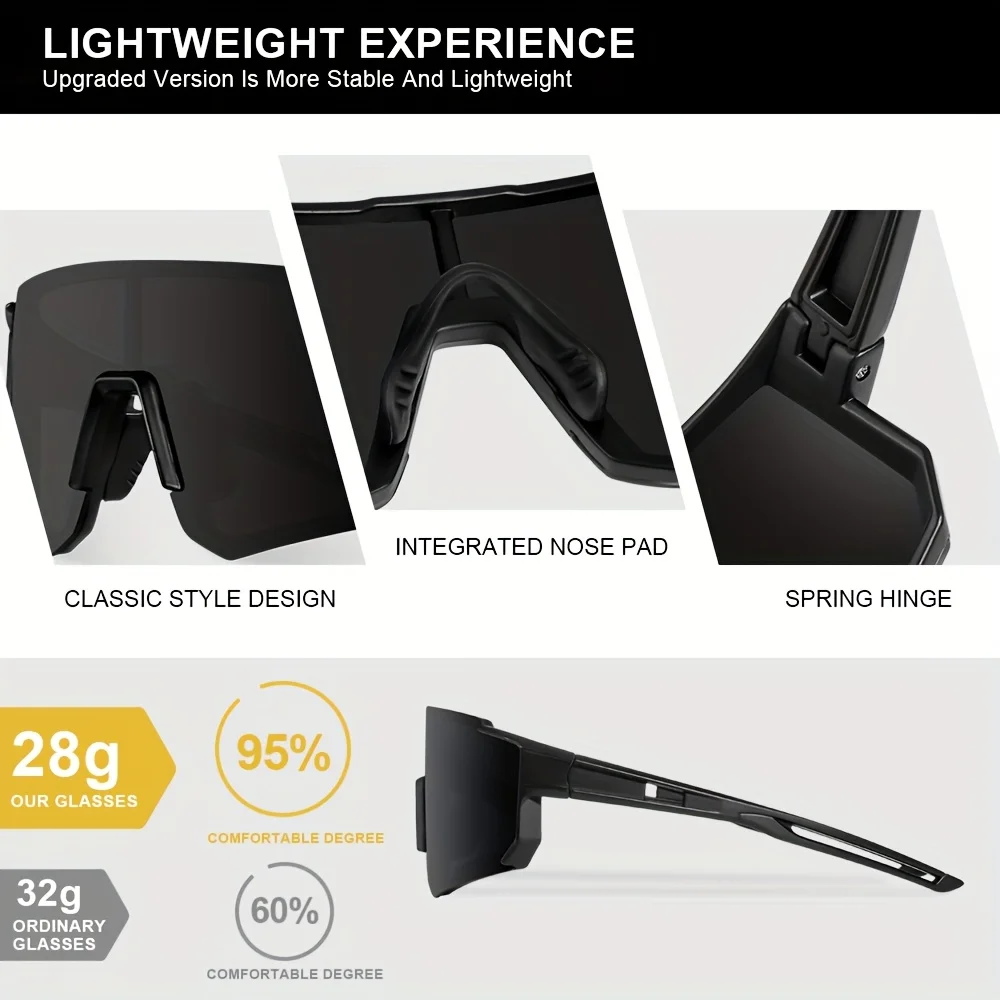 1/3PCS Oversize Outdoor Cyclin - огляд і ціна Sunglasses Uv400