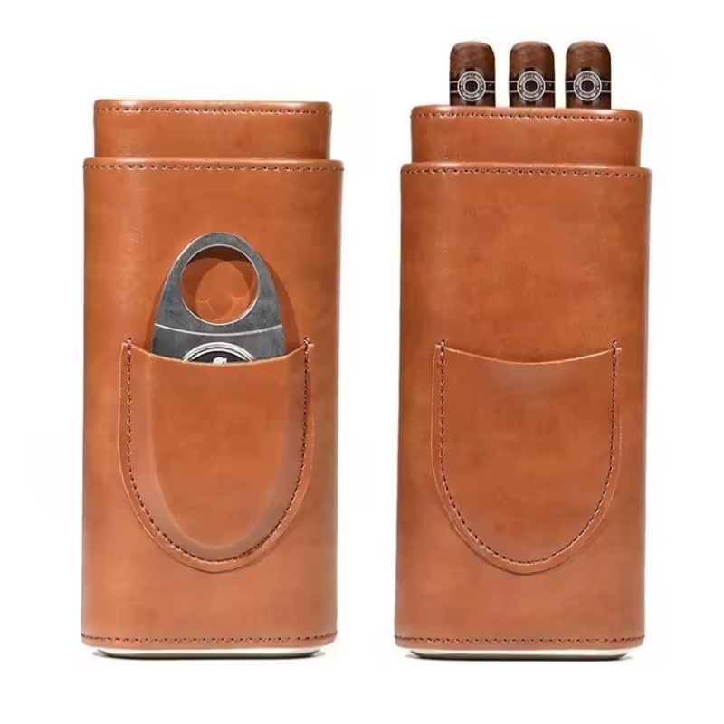 Leather Cigar Case 3 Finger Po - огляд і ціна Premium Cigar Case