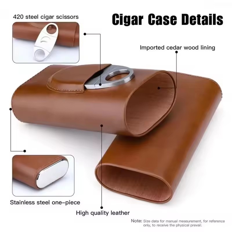 Leather Cigar Case 3 Finger Po - огляд і ціна Premium Cigar Case